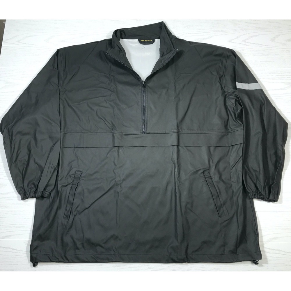 Gold's Gym Sauna Jacket Unisex XL Black 1/4 Zip Pockets Adjustable Cord Pull